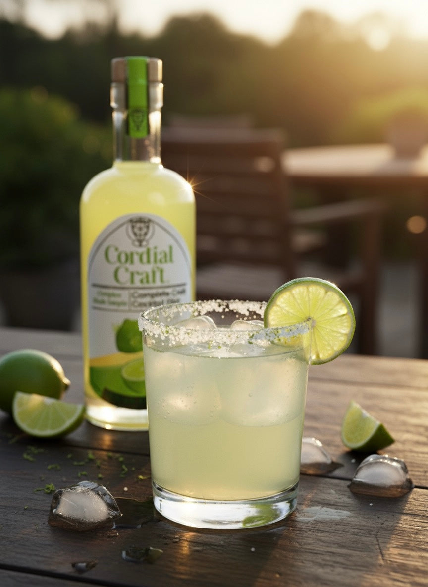 Zero-Sugar Lime Cocktail Mixer: Sugar-Free Lime Cordial for Cocktails & Mocktails.