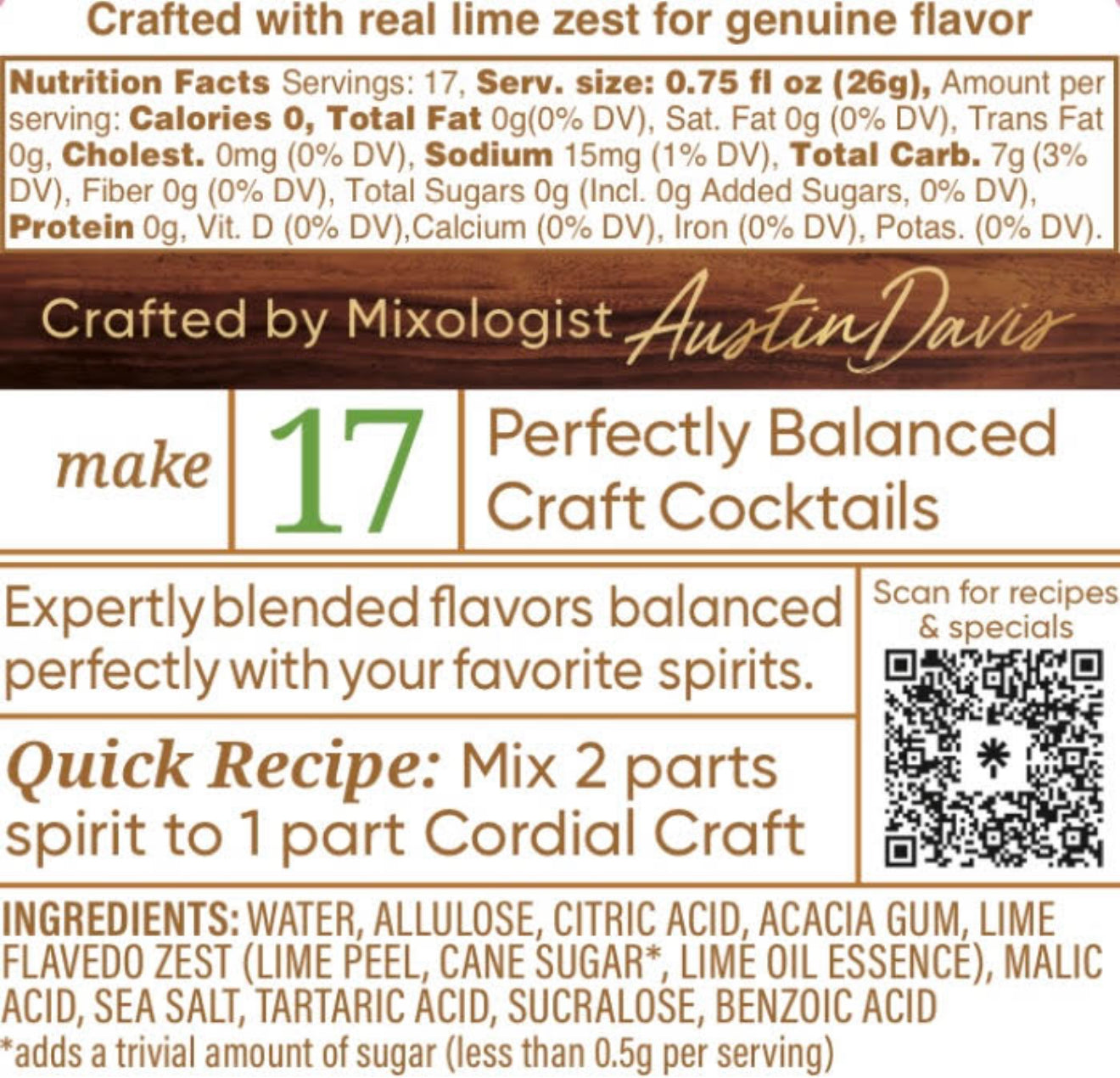 Zero-Sugar Lime Cocktail Mixer: Sugar-Free Lime Cordial for Cocktails & Mocktails.